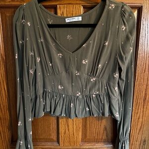 Arizona Jean Company Women's Olive Floral Top
